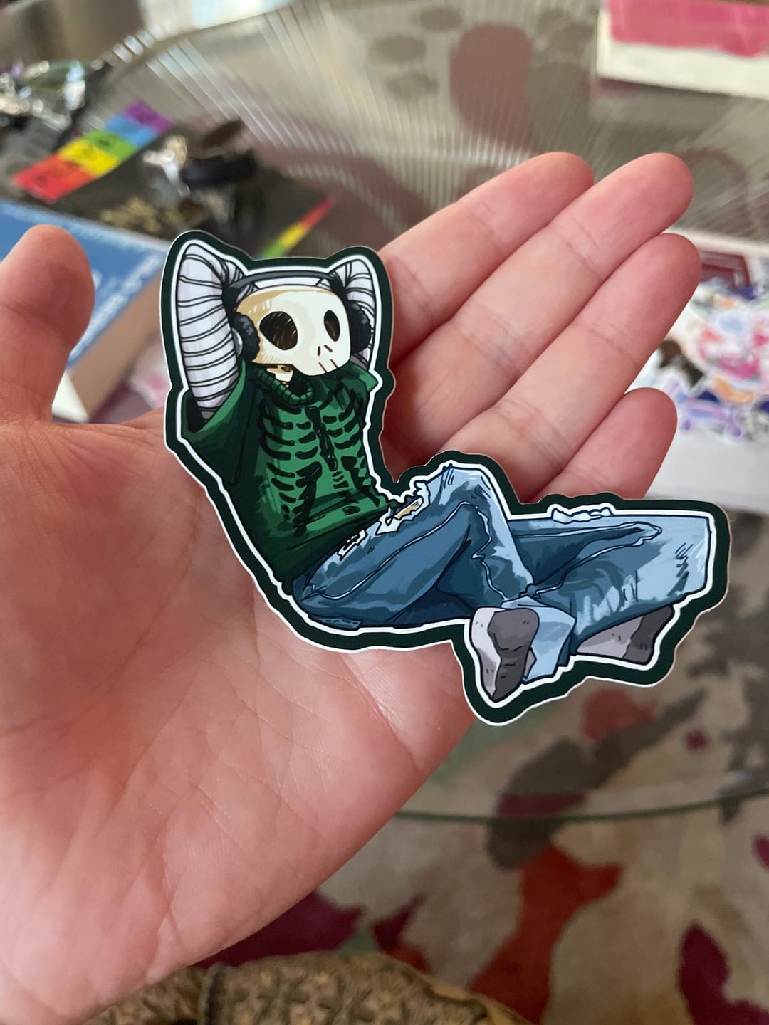 Customer photo review of Aesthetic Skeleton Cade Stickers