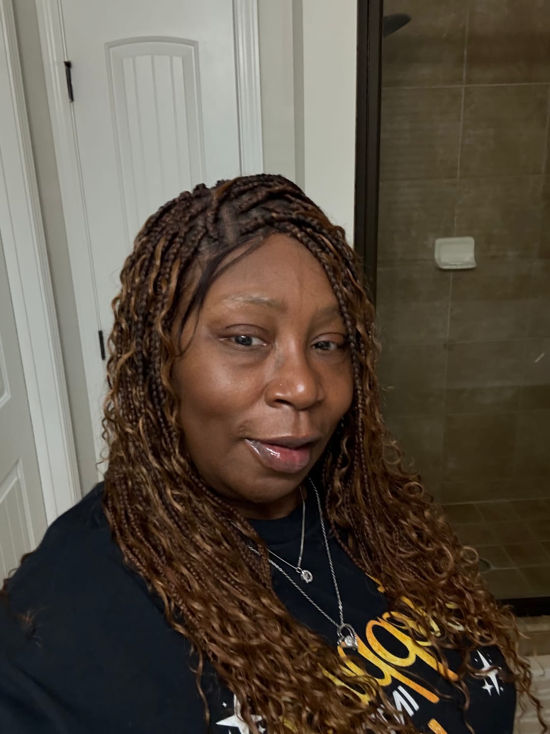 Customer photo review of Coco - Glueless Human Hair Braided Wig Pre Cut HD Full Elastic Lace Free Part Ready-To-Go (Lace Not Hand Tied)