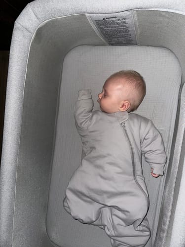 Customer photo review of Organic Cotton & Camel Wool Long Sleeve Sleep Sack 1.0 TOG - Stone Gray