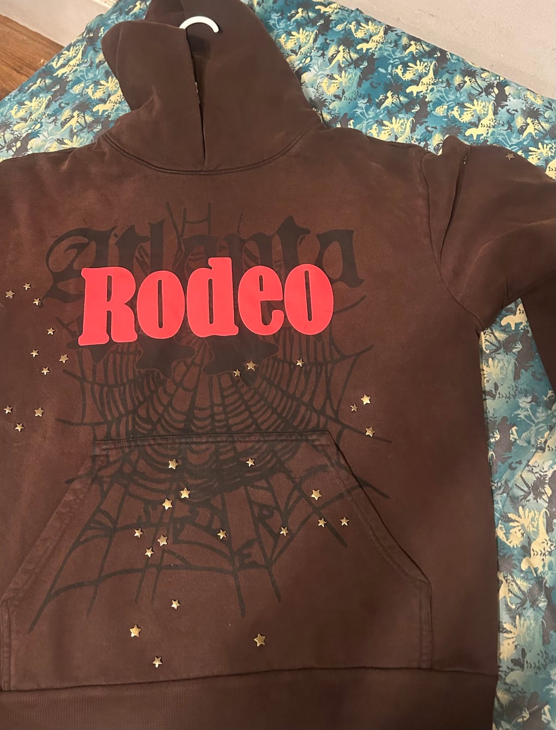 Customer photo review of Cactus Jack by Travis Scott x Sp5der Days Before Rodeo Hoodie 'Brown'