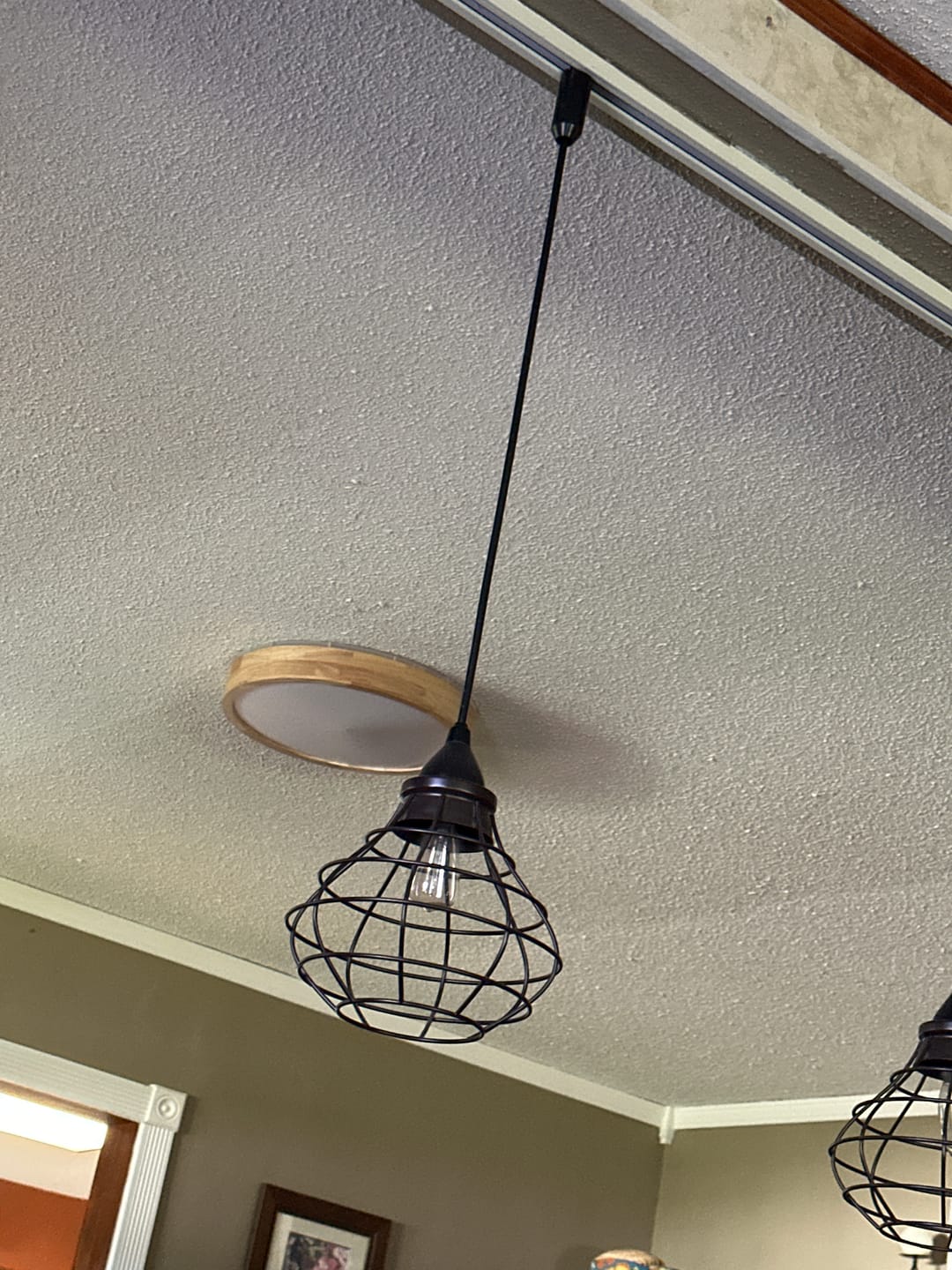 Customer photo review of Scandinavian Wooden Round LED Flush Mount