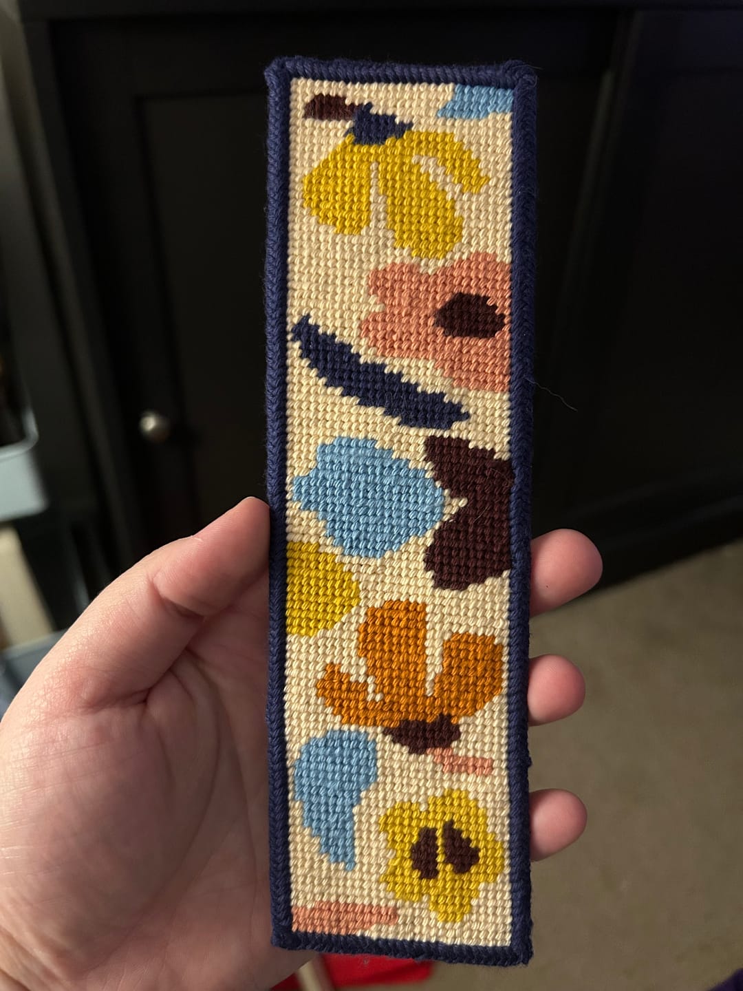Customer photo review of NEEDLEPOINT STARTER KIT "Chilling Spell" Bookmark