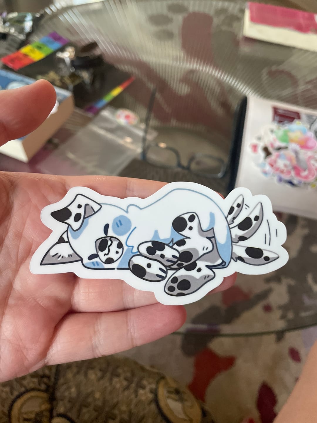 Customer photo review of Cute Ghost Puppy Stickers!
