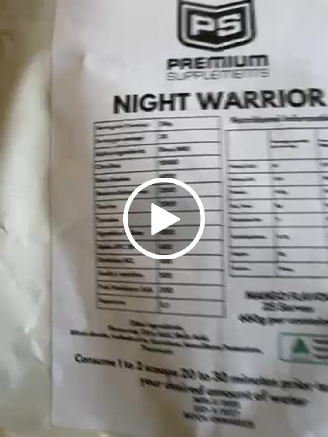 Customer video review of Night warrior Caffeine-free Pre-workout