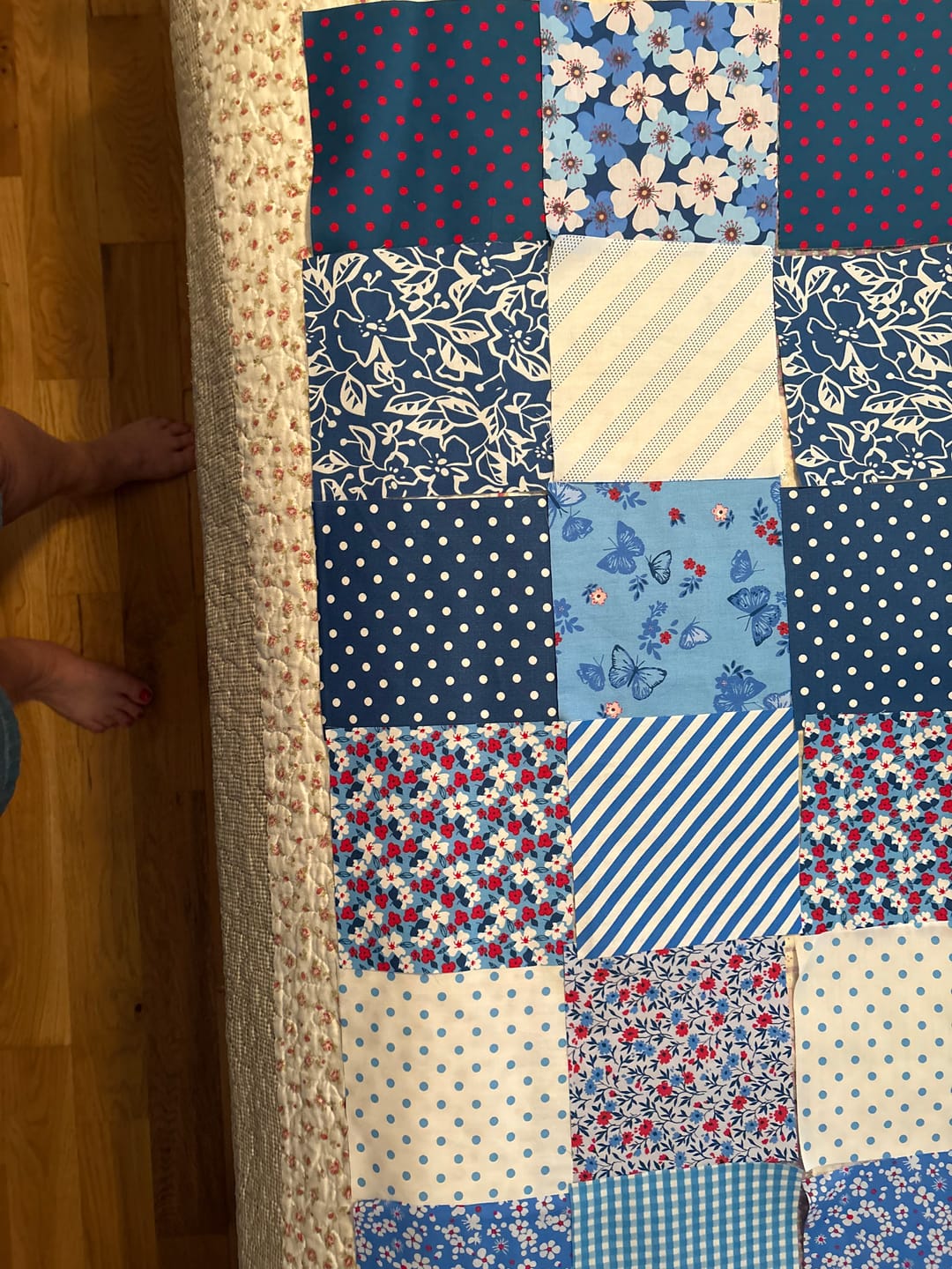 Customer photo review of Hanging Quilting Storage Shelves