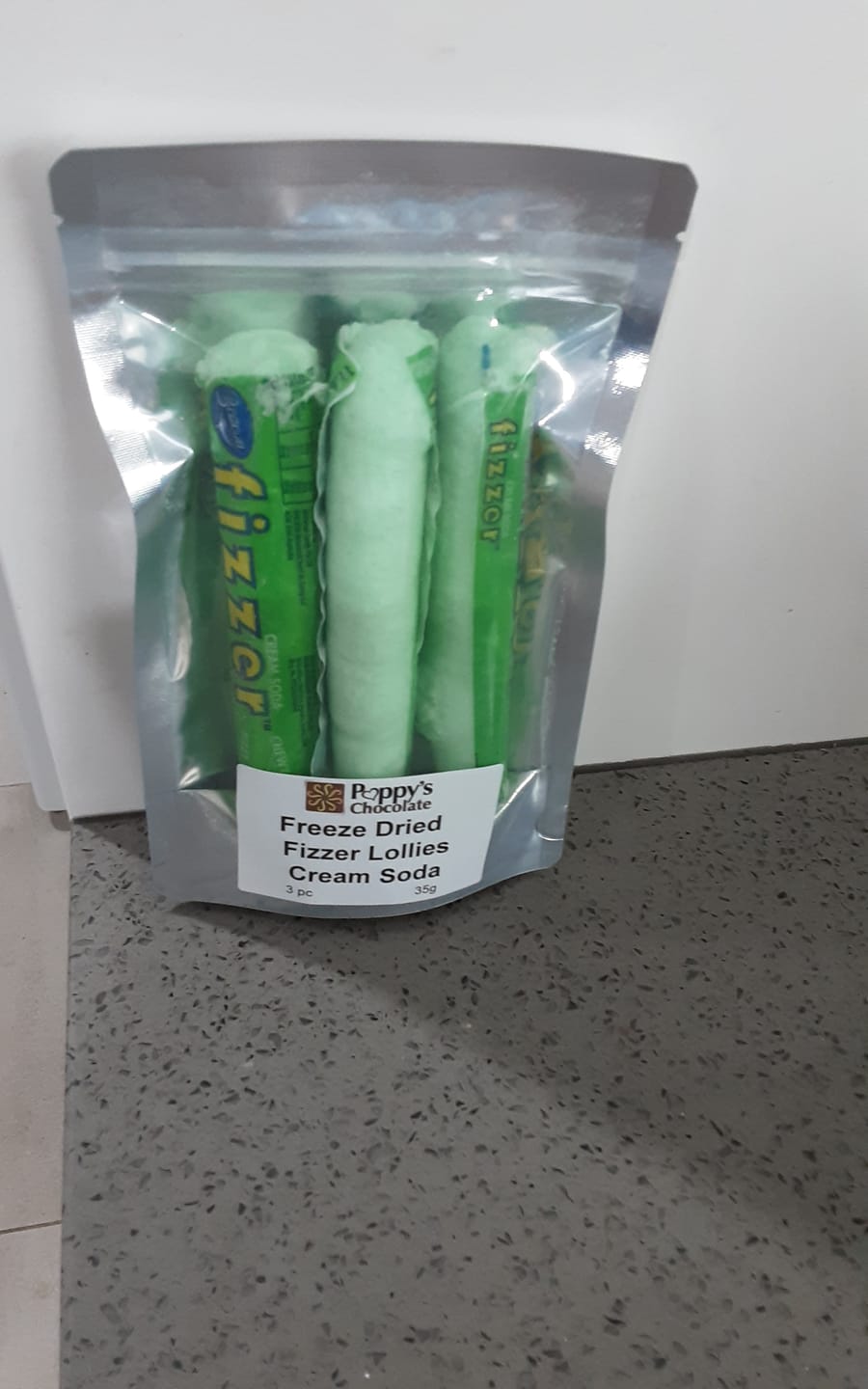 Customer photo review of Freeze Dried Fizzer Cream Soda Lollies
