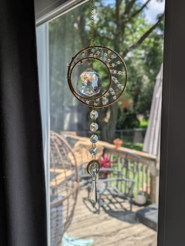 Customer photo review of DIY suncatcher kit crystal suncatcher - Moon and star