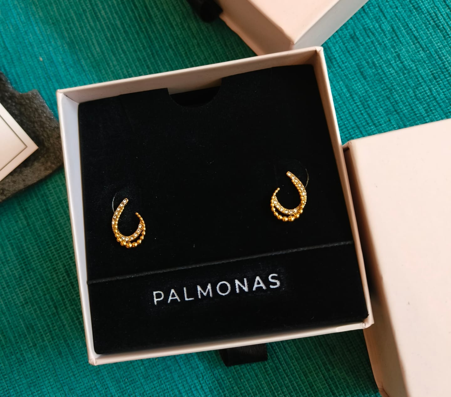 Customer photo review of Almond Stones Stud Earrings