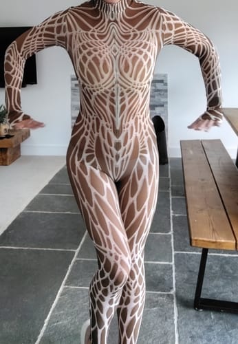 Customer photo review of Dark Bone Mesh Costume