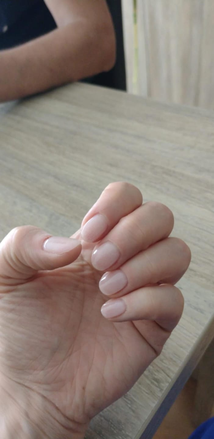 Customer photo review of Crystal Clear Dipping Powder