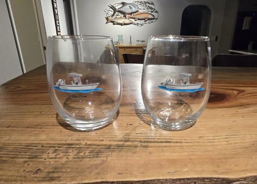 Customer photo review of Custom Stemless Wine Glass