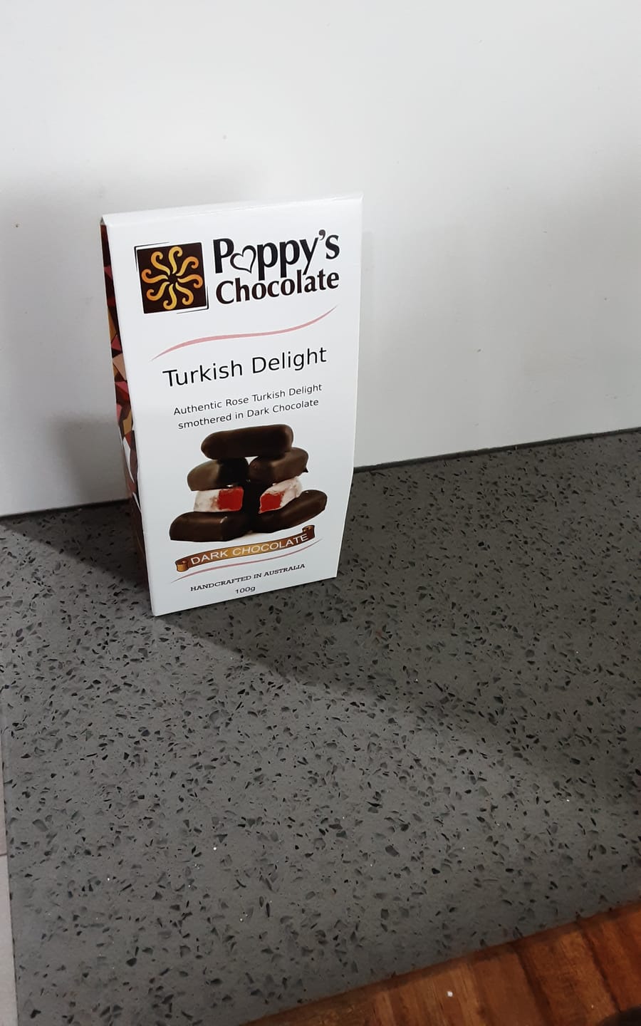 Customer photo review of Chocolate Coated Turkish Delight Dark Chocolate 100g