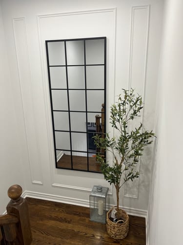Customer photo review of Black Window Pane Mirror (71"H x 31"W)
