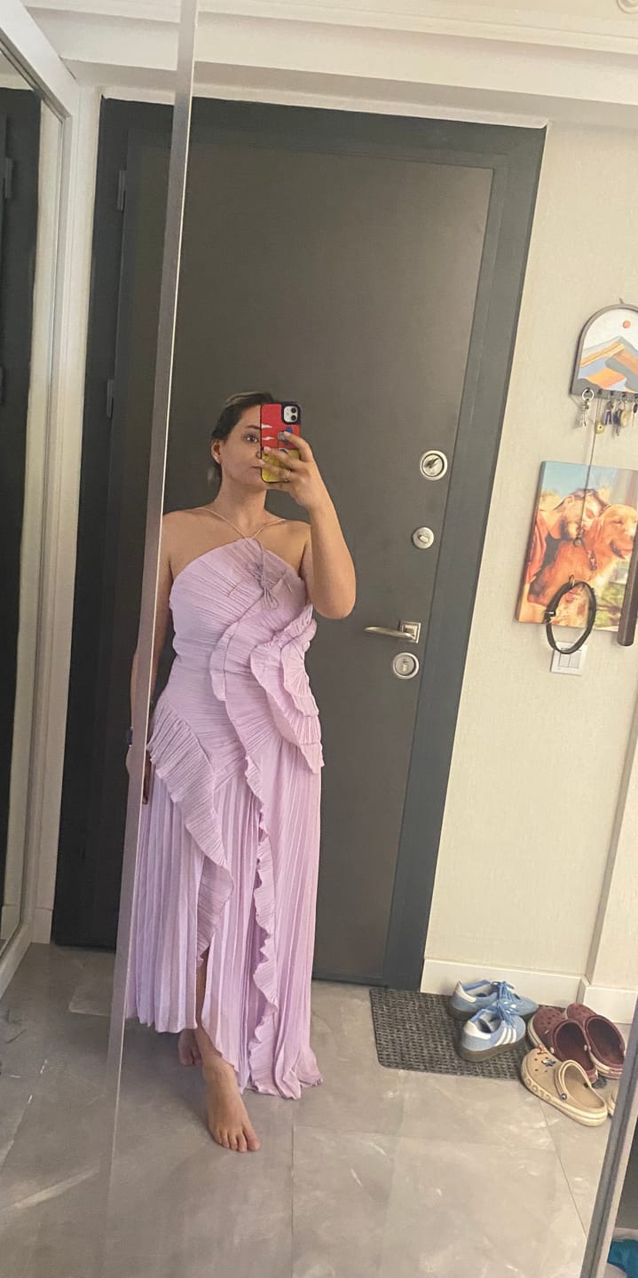 Customer photo review of Okyanus Esintisi Maxi Elbise