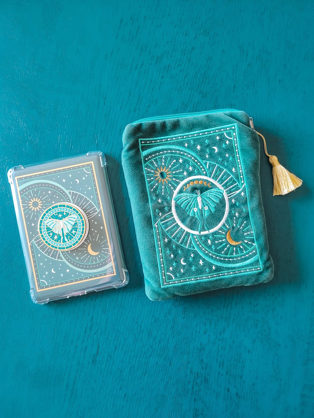 Customer photo review of Luna Moth - Kindle Sticker Insert