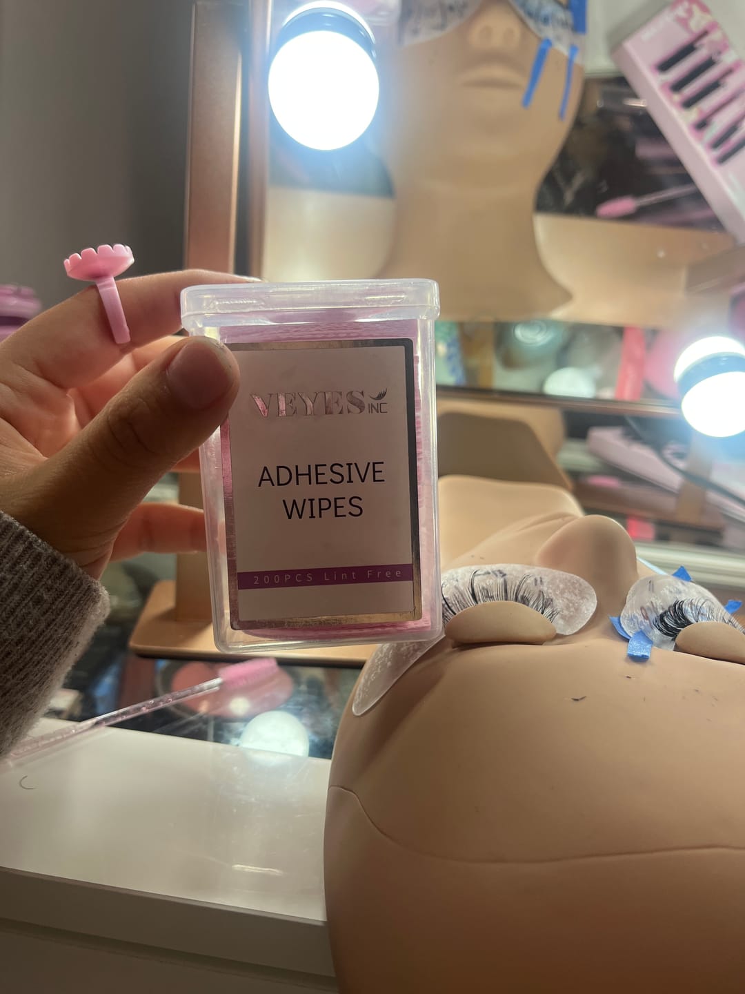 Customer photo review of Eyelash Glue Wipes
