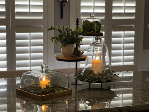 Customer photo review of Square Wood and Glass Cake Cover