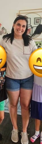 Customer photo review of Bold Stitched Striped Pocket Tee