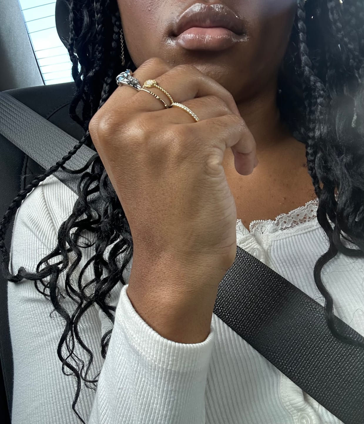 Customer photo review of Rodiffy Moissanite 0.5 Ct Round Cut Yellow Gold Anniversary Ring