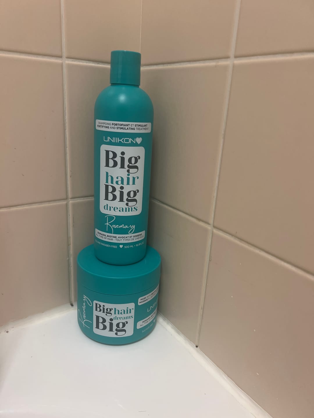 Customer photo review of Gamme Rosemary - Kit Complet - Shampooing, masque - Tout type de cheveux