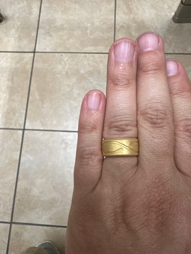 Customer photo review of Men's 4Love Silicone Ring. Soft, Comfortable & Durable Wedding Band. High-Quality. US Design Patent
