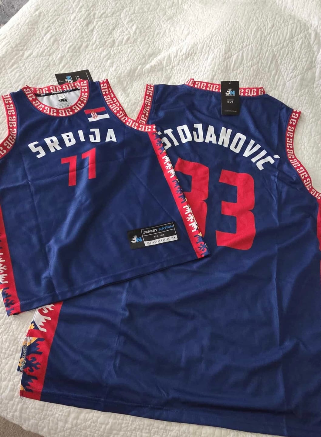 Customer photo review of Serbia Heritage Custom Basketball Jersey