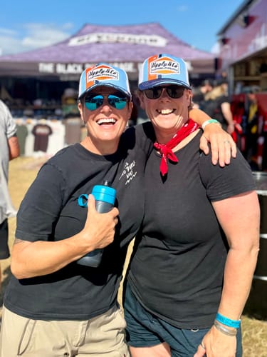 Customer photo review of Retro Blue & Orange Diamond Cap