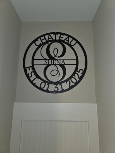 Customer photo review of Elaborate Name - Steel Sign