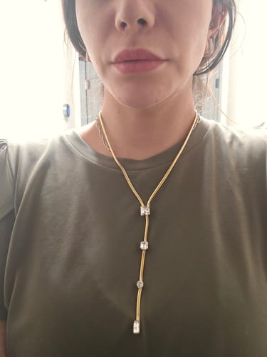 Customer photo review of Square Drop Necklace