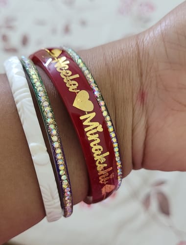 Customer photo review of Anmol Bandhan Gold Bangles –  Love & Togetherness crafted in Gold