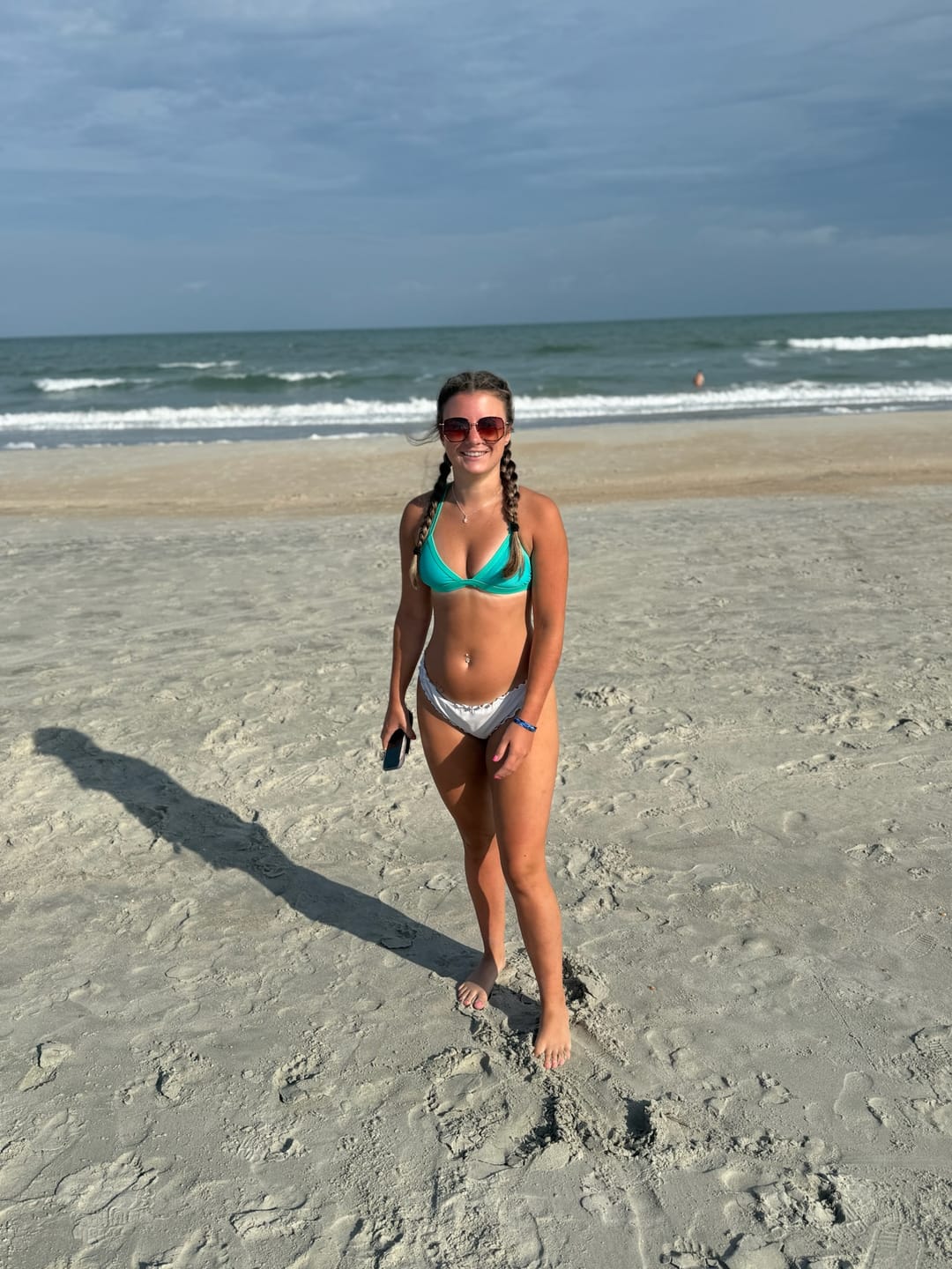 Customer photo review of SERENA Aqua Melon Triangle Bikini Top