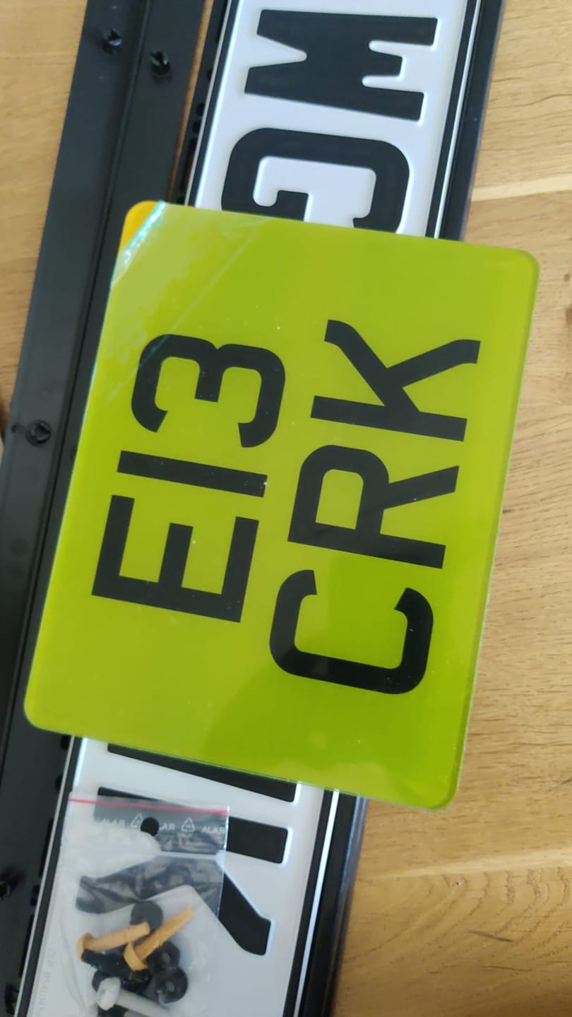 Customer photo review of Acrylic Motorcycle Plate - 9 x 7 Inches