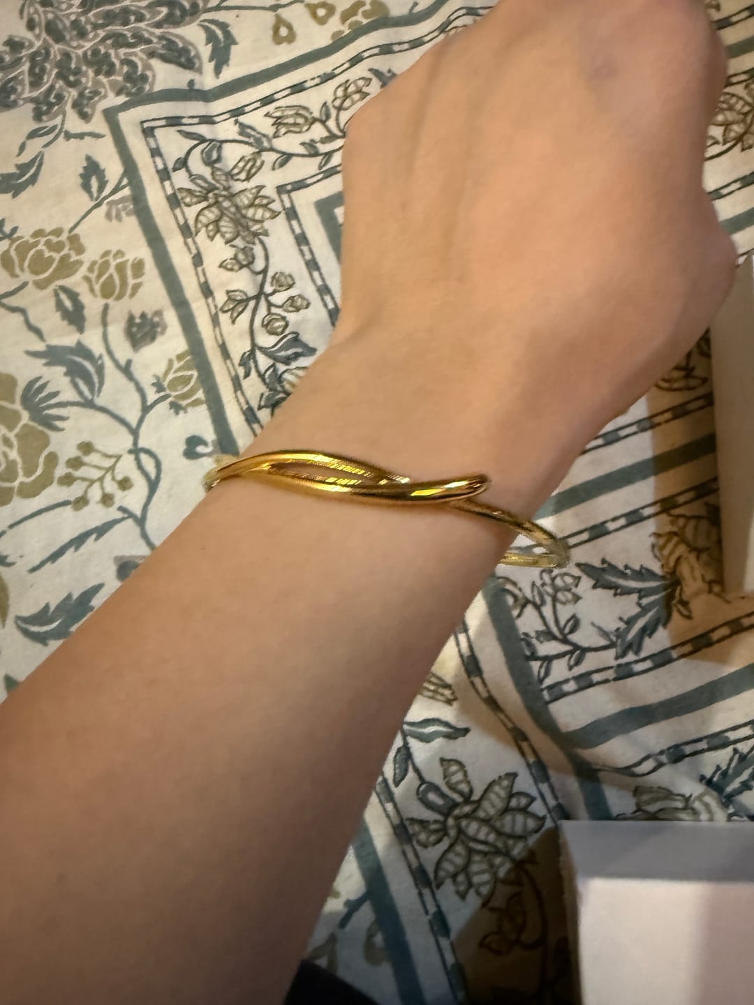 Customer photo review of Twisted Gold Cuff Bracelet