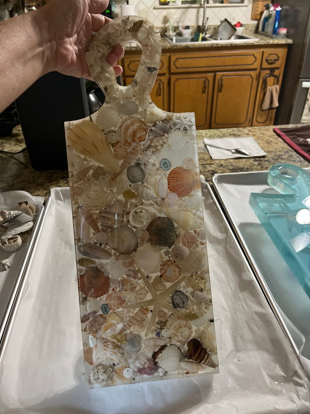 Customer photo review of 18x6.5x1" Small Organic Handle Charcuterie Board Silicone Mold