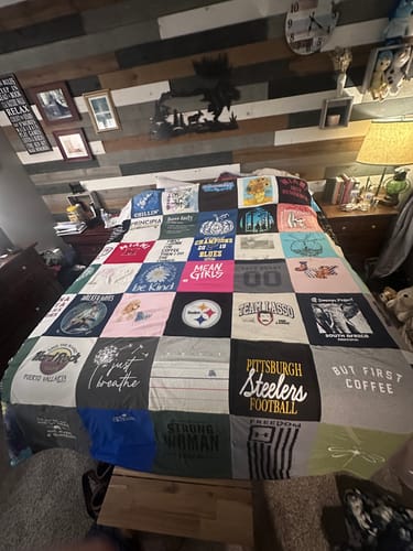 Customer photo review of Classic T-Shirt Blanket