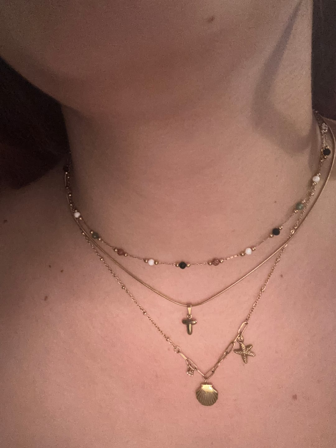 Customer photo review of Lulu Beaded Stone Necklace