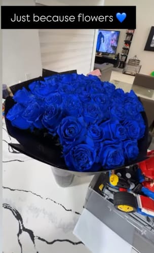 Customer photo review of Blue Rose Bouquet