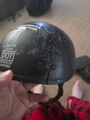 Customer photo review of Smallest lightest DOT Beanie Helmet - Gloss Black / No Peak