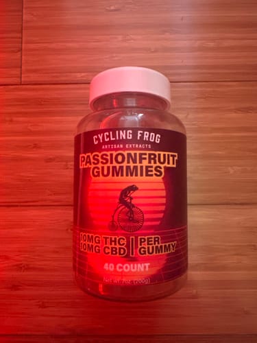 Customer photo review of Passionfruit Gummies, 10mg THC + 10mg CBD