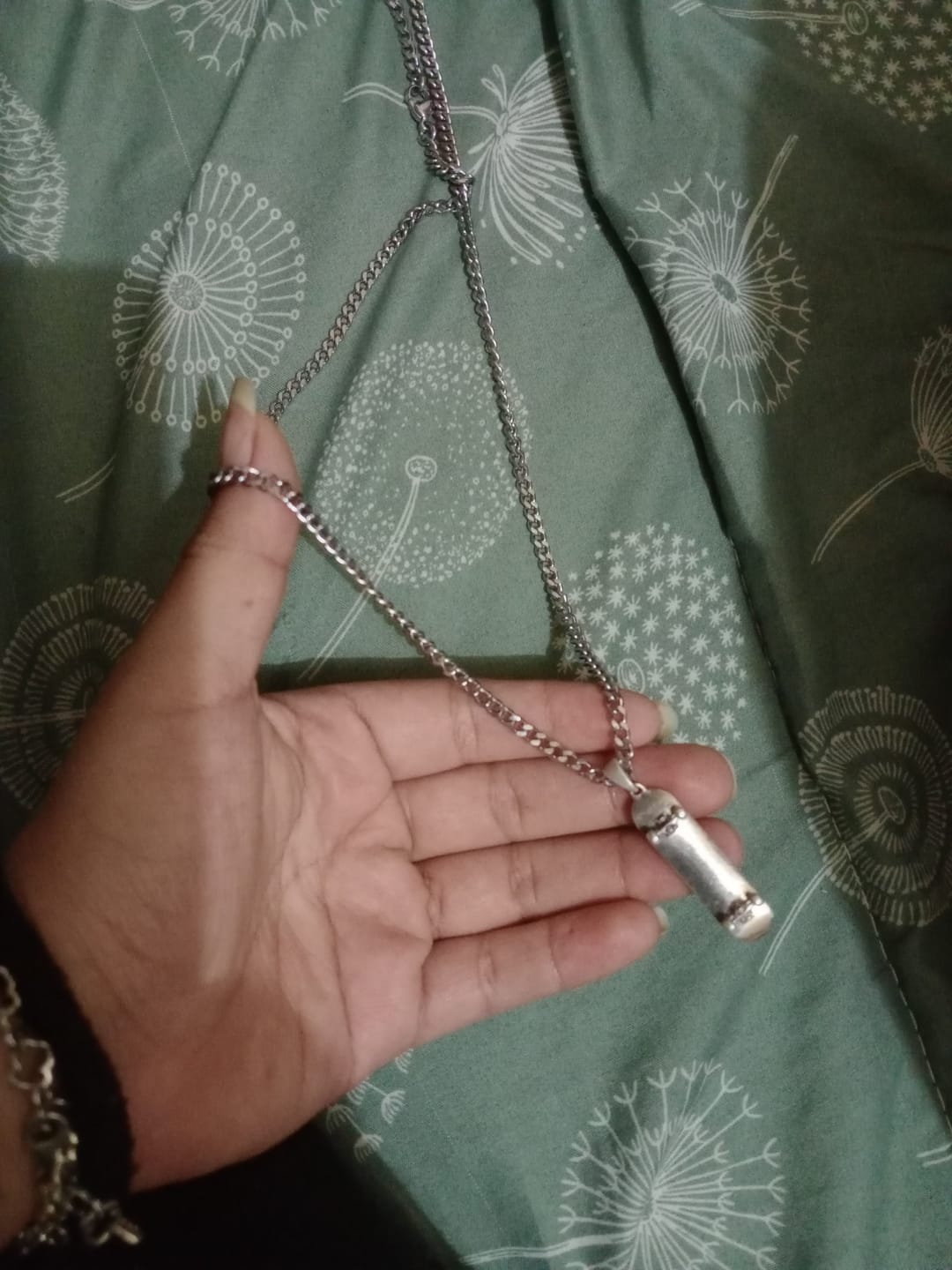 Customer photo review of Skateboard Pendant (Silver)