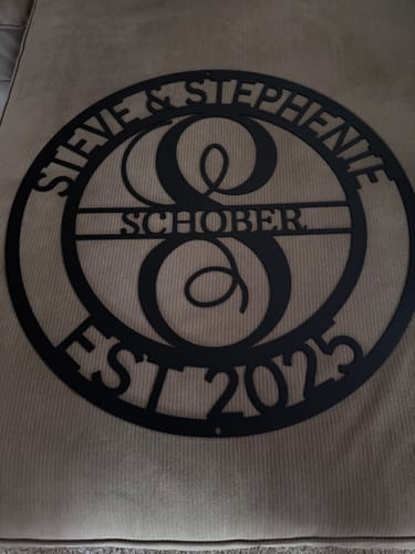 Customer photo review of Elaborate Name - Steel Sign