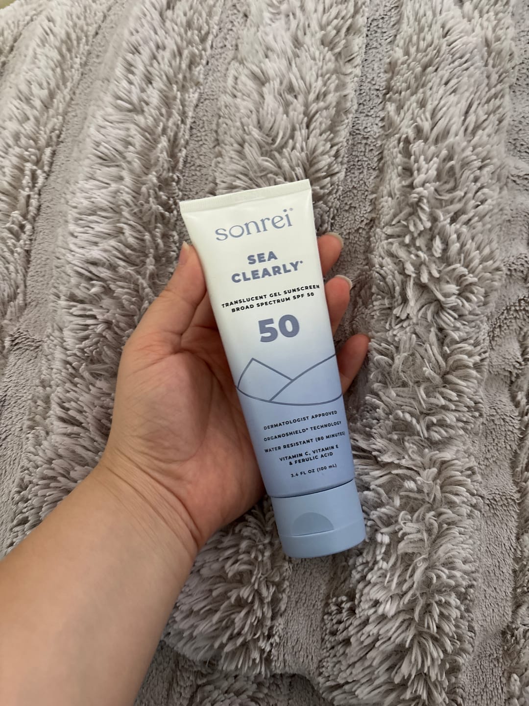 Customer photo review of Sea Clearly SPF 50 Clear Gel Sunscreen