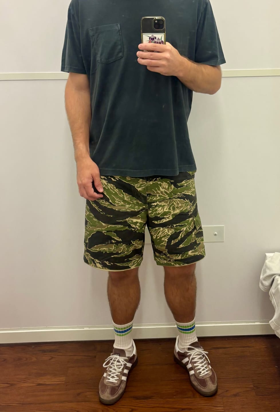 Customer photo review of Vietnam War Tiger Camo Shorts