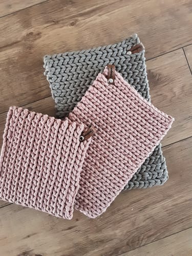 Customer photo review of Label-Set "Handmade" - RotBraun - CS0016 - für Häkelkörbe etc.