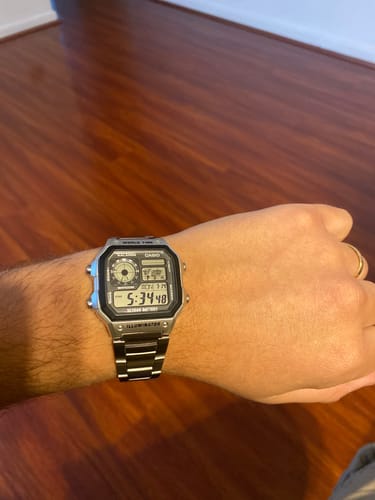 Customer photo review of Reloj World Time Royale Casio Vintage AE-1200WHD-1AVDF Plateado