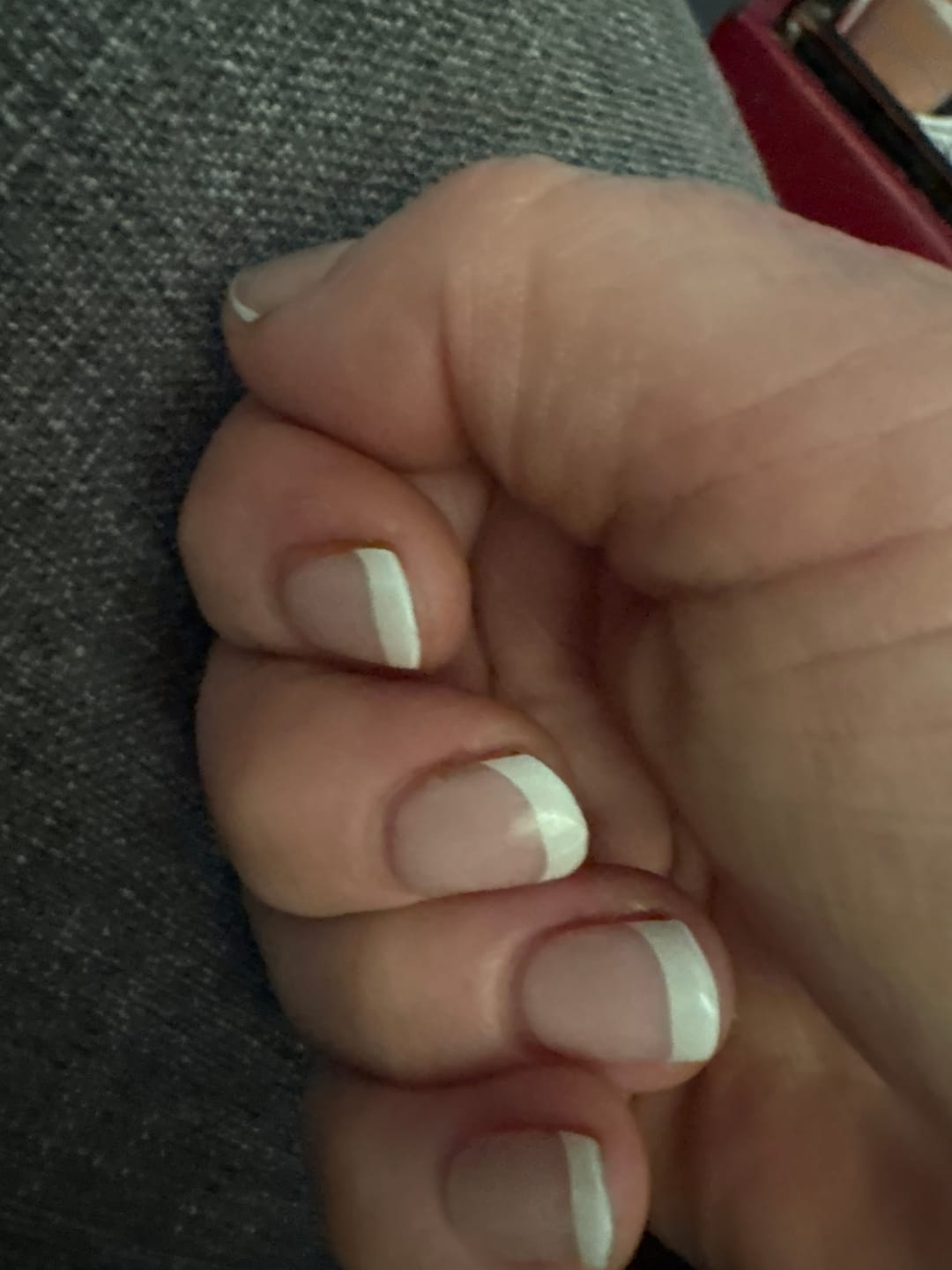 Customer photo review of Classique White French Tip DIY Semicured Gel Nail Sticker Kit