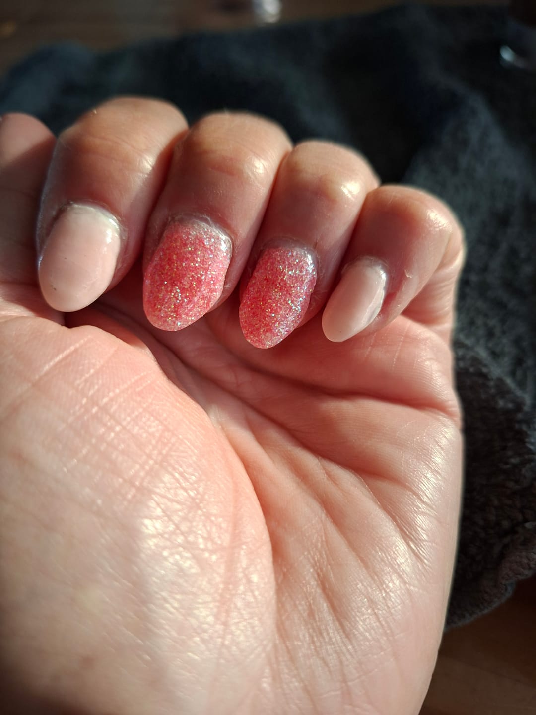 Customer photo review of Sweet Pink Bling Dipping Powder