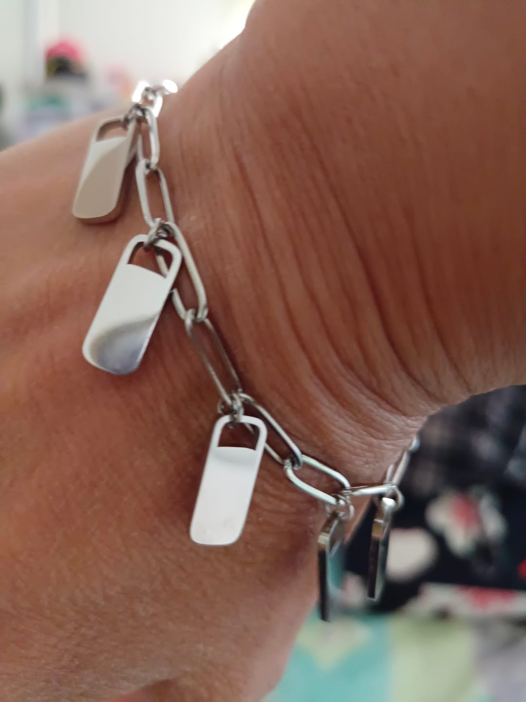 Customer photo review of Personalized Chain Link Bracelet with Custom Name Charms
