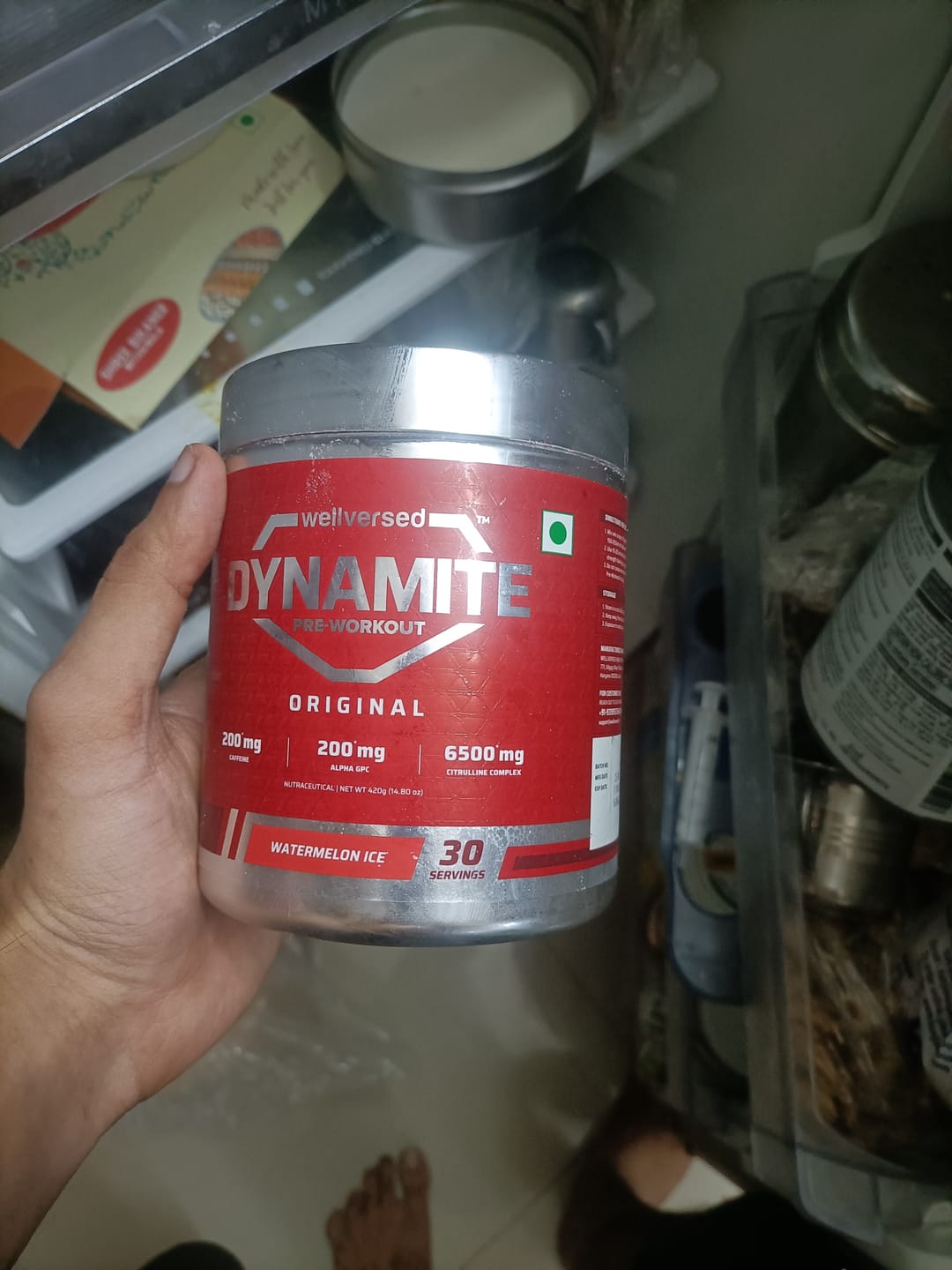 Customer photo review of Dynamite Pre-Workout (420g, 30 Servings) | Watermelon Ice