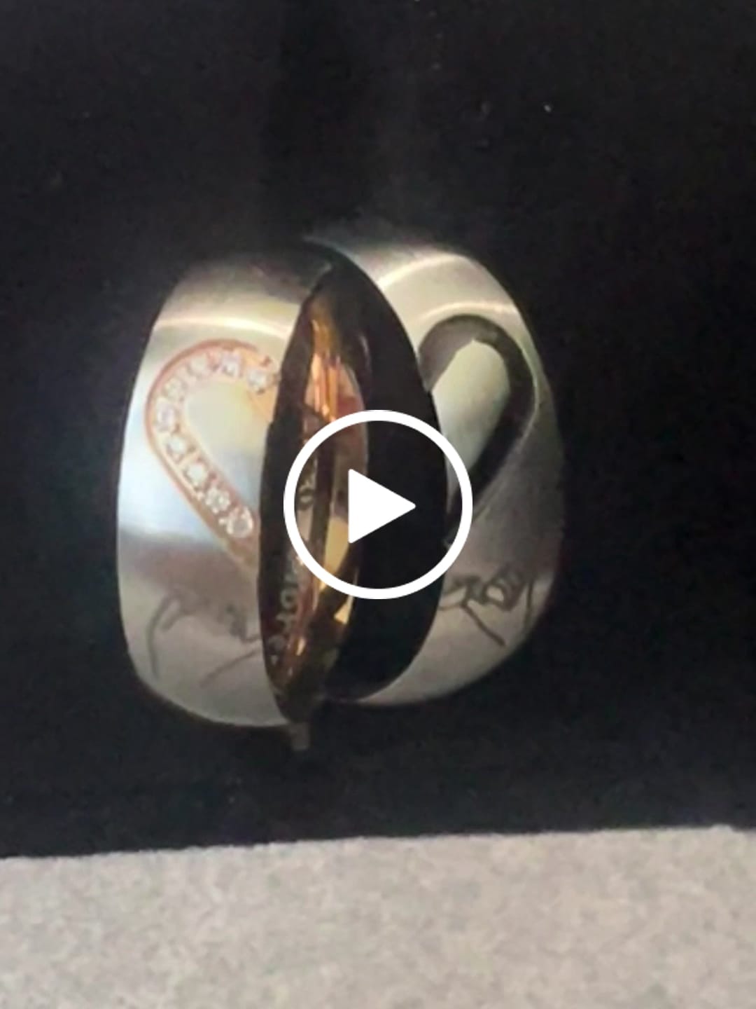 Customer video review of Matching Diamond Heart Couples Rings